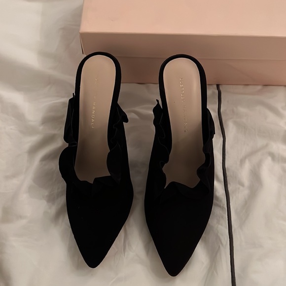 Loeffler Randall black suede high heel slides - Picture 4 of 4